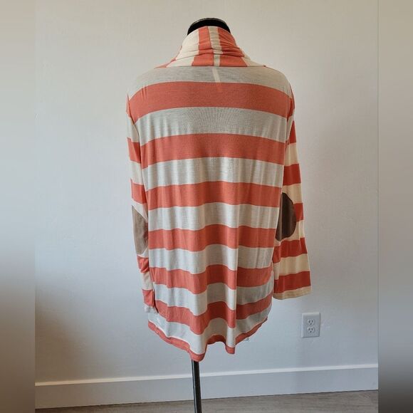 Hello Miss Orange Stripe Cardigan Preppy Twee Eclectic Boho Gypsy Hippie Large - Picture 4 of 10